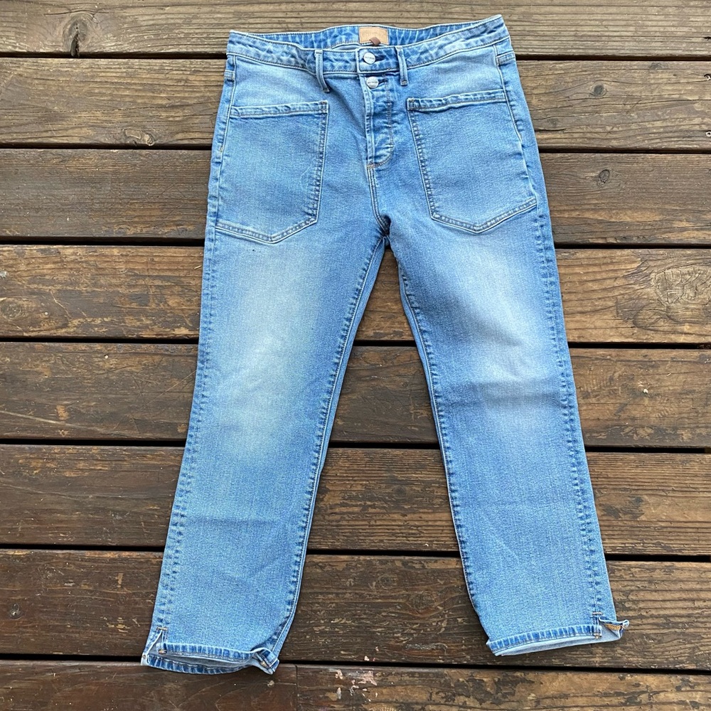 Driftwood Colette jeans cropped straight light wash